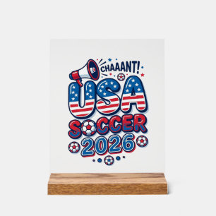 USA Fußball 2026 Fußball Fett Land Typografie Tra Acrylschild