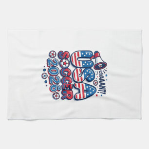 USA Fußball 2026 Fußball Fett Land Typografie Tra Geschirrtuch
