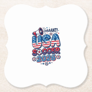 USA Fußball 2026 Fußball Fett Land Typografie Tra Untersetzer