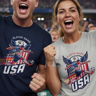 USA Fußball-Adler Dynamisches Patriotisches Sportd T-Shirt