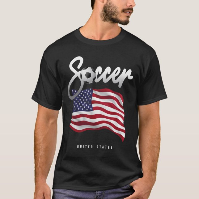 USA Fußball - Amerikanische Flagge T-Shirt (Vorderseite)