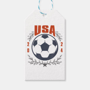USA Fußball Ball 2024 Stars & Laurel Wreath Vintag Geschenkanhänger