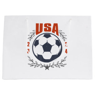 USA Fußball Ball 2024 Stars & Laurel Wreath Vintag Große Geschenktüte