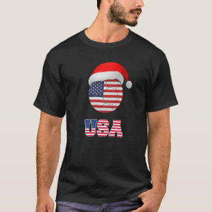 USA Fußball-Ball Weihnachtsmannmütze American Flag T-Shirt