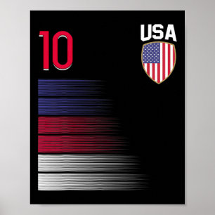 USA-Fußball-Byll-Flaggen-Trikot Poster