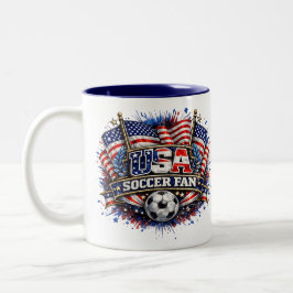 USA-FUSSBALL-FAN | Amerikanisch  Zweifarbige Tasse
