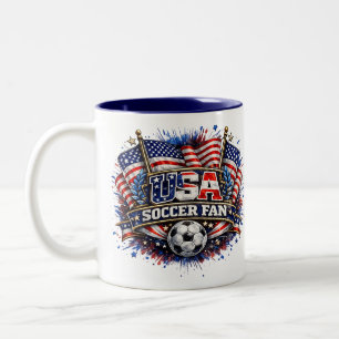 USA-FUSSBALL-FAN Amerikanisch Zweifarbige Tasse