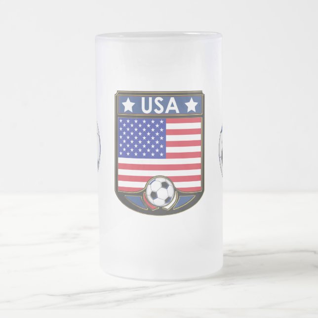 USA-Fußball-mattiertes Getränk Stein Mattglas Bierglas (Mittel)