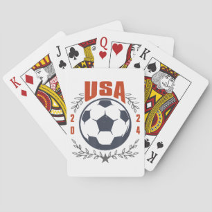 USA Fußballball 2024 Sterne & Lorbeerkranz Vintage Spielkarten