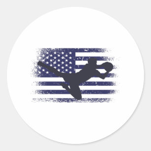 USA Fußballfan-Trikot Hemd Amerikanische Flagge Runder Aufkleber