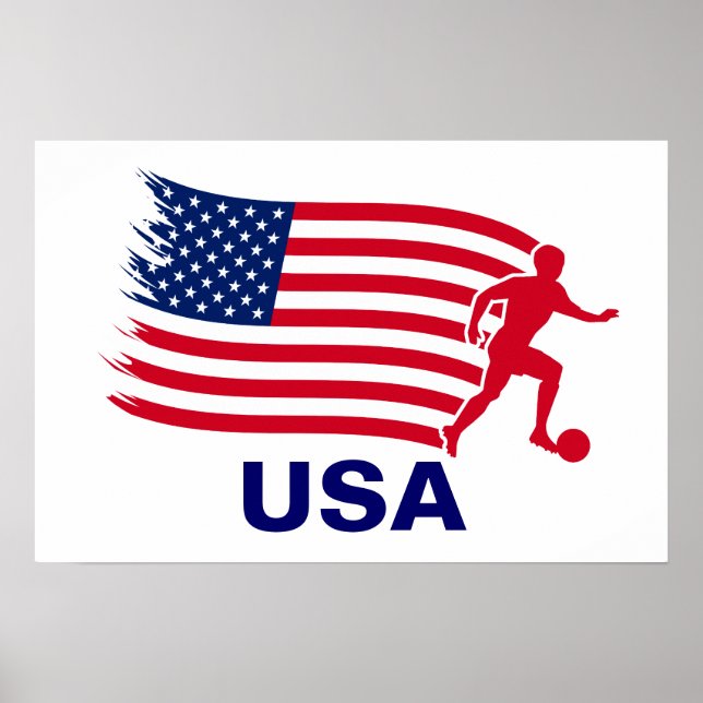 USA-Fußballflagge Poster (Vorne)