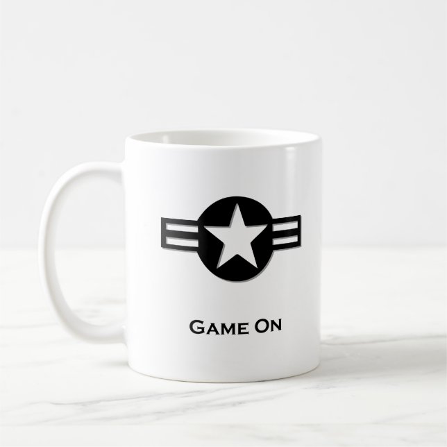 USA Game On Black Kaffeetasse (Links)