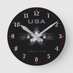 USA Gegr. 1776 Runde Wanduhr