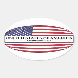 USA gegründet 1776 USA Flag Ovaler Aufkleber