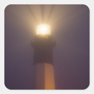 USA; Georgia; Savannah.  Tybee Island Leuchtturm Quadratischer Aufkleber
