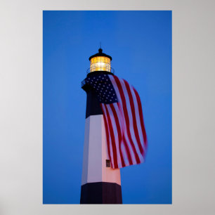 USA, Georgia, Tybee Island, Flagge weht 2 Poster
