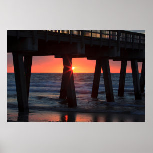USA, Georgia, Tybee Island, Tybee Pier Poster