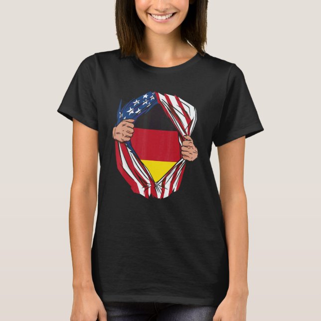USA Germany Flag German American Von Steuben Day 3 T-Shirt (Vorderseite)