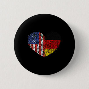 Usa Germany Heart - Doppelte Staatsbürgerschaft Button