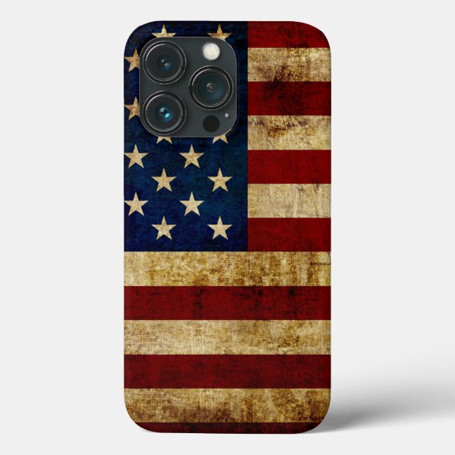USA/gerundete Flagge Case-Mate iPhone Hülle (Rückseite)