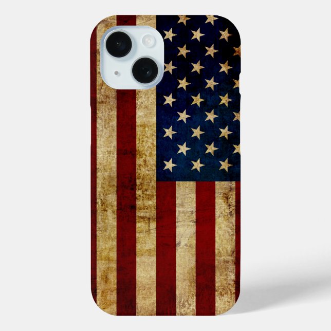 USA/gerundete Flagge Case-Mate iPhone Hülle (Rückseite)