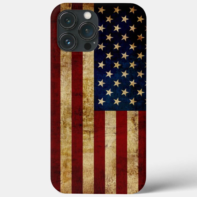 USA/gerundete Flagge Case-Mate iPhone Hülle (Rückseite)