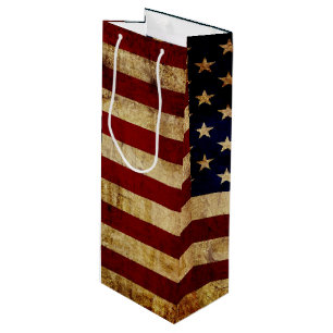 USA/gerundete Flagge Geschenktüte Für Weinflaschen