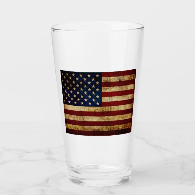USA/gerundete Flagge Glas (Vorderseite)