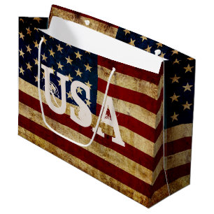 USA/gerundete Flagge Große Geschenktüte
