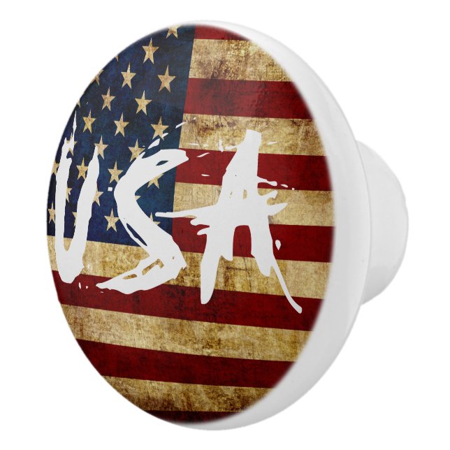USA/gerundete Flagge Keramikknauf (Rechts)