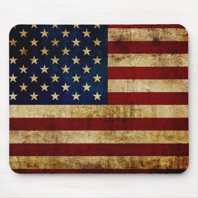 USA/gerundete Flagge Mousepad (Vorne)