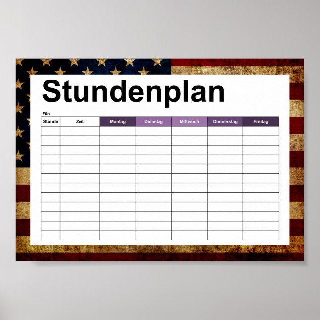 USA/gerundete Flagge Poster (Vorne)
