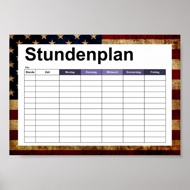 USA/gerundete Flagge Poster (Vorne)