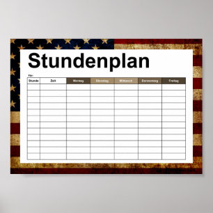 USA/gerundete Flagge Poster
