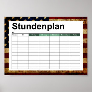 USA/gerundete Flagge Poster