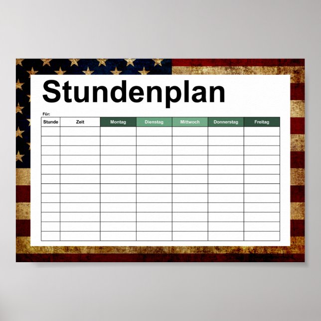 USA/gerundete Flagge Poster (Vorne)