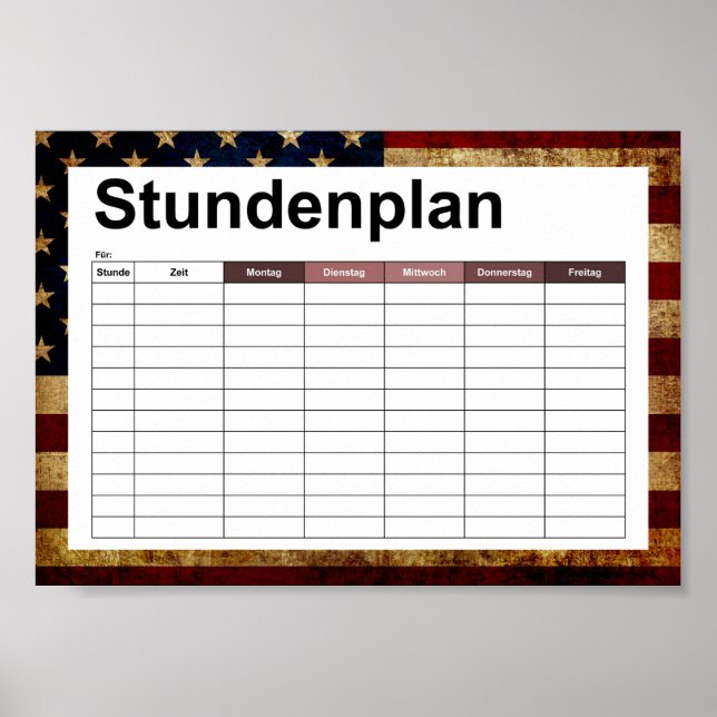 USA/gerundete Flagge Poster (Vorne)