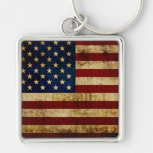 USA/gerundete Flagge Schlüsselanhänger