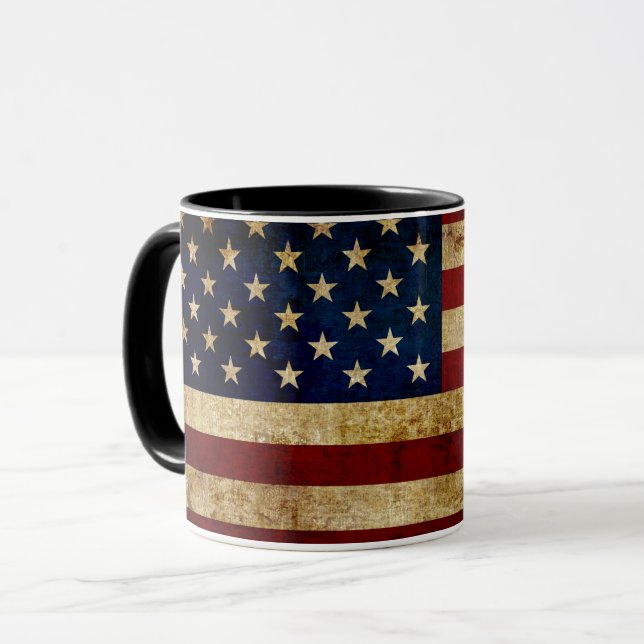 USA/gerundete Flagge Tasse (Vorderseite Links)