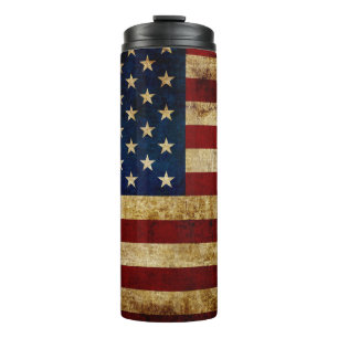 USA/gerundete Flagge Thermosbecher