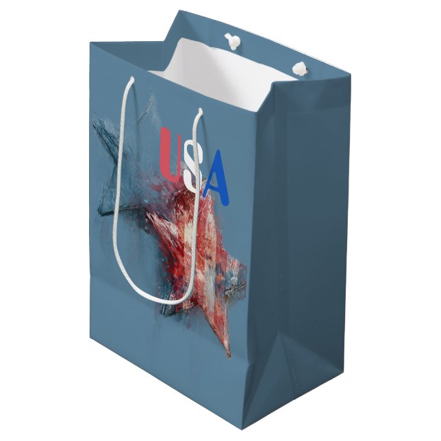 USA-Geschenktasche Mittlere Geschenktüte (Vorderseite Schrägansicht)