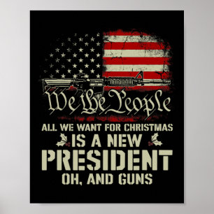 Usa Gewehr Flagge Alles, was ich zu Weihnachten wi Poster