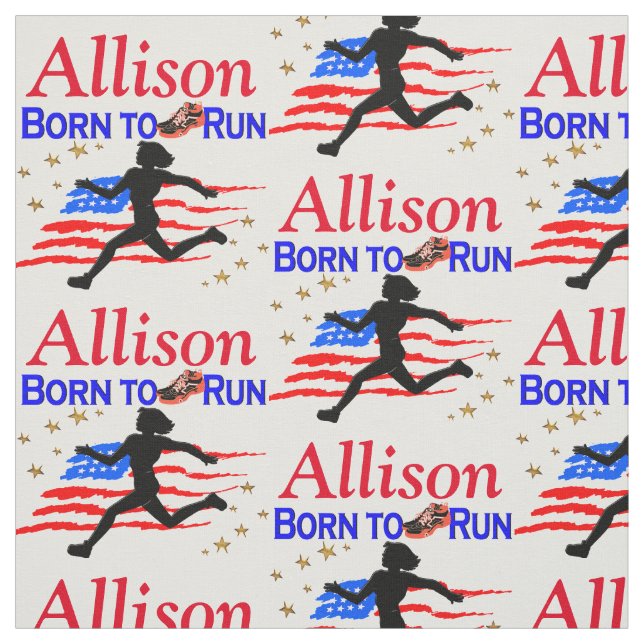 USA GIRL RUNNER PERSONALISIERT FABRIC STOFF (Muster)