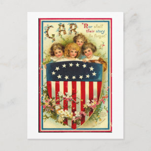 USA Girls Vintag Americana Postkarte