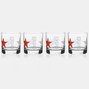USA Glasses Trinkbehälter Set Whiskyglas