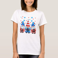 USA Gnomes 4. Juli Patriotischer T - Shirt