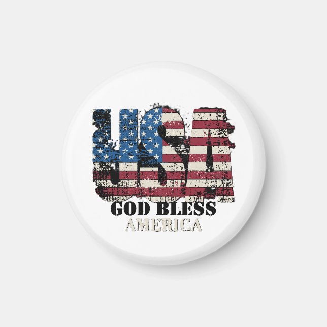 USA God Bless America Magnet (Vorne)