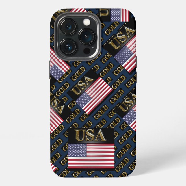 USA  GOLD     iPhone HÜLLE (Hinten)