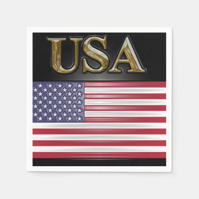 USA  GOLD  SERVIETTE (Vorderseite)