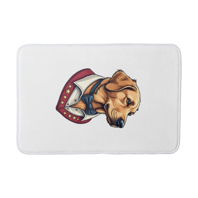 USA Golden Retriever Vintage Patriotisches Hundesh Badematte (Vorderseite)